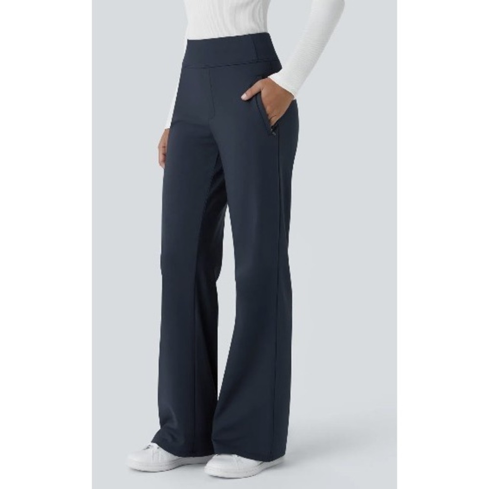 HALARA Navy Wide-Leg Active Trousers
